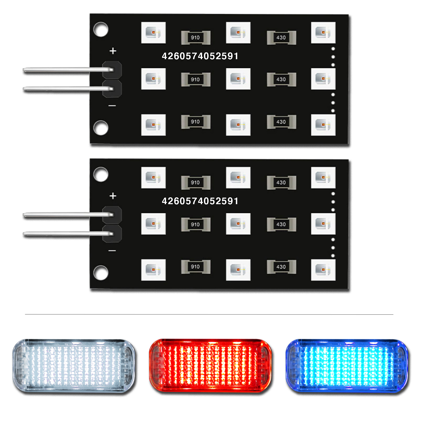 2X LED Module Fußraumbeleuchtung - weiß Blau rot SMD Modul Fußraum Set 1  (blau) : : Auto & Motorrad